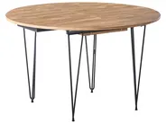 Extending Dining Table LOUISE Brown 120/160 cm 120 cm_1029179