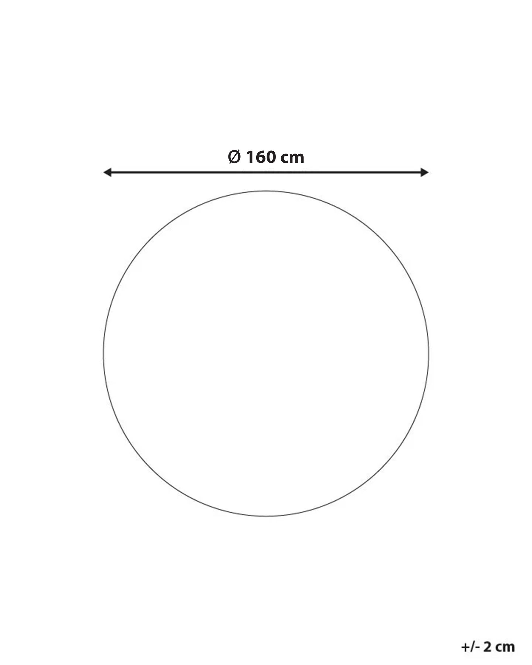 Kunstfellteppich ONTAKE Cremeweiß ø 160 cm_1093232