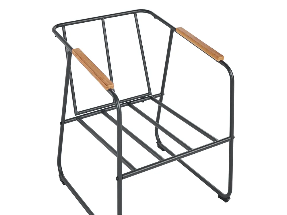 Lounge Set mit Tisch 4-Sitzer VEZZANA Metall Grau_931076