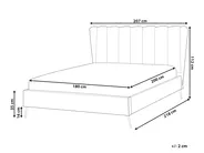 Bett mit Lattenrost Samtstoff MIRIBEL 180 x 200 cm Taupe_870599