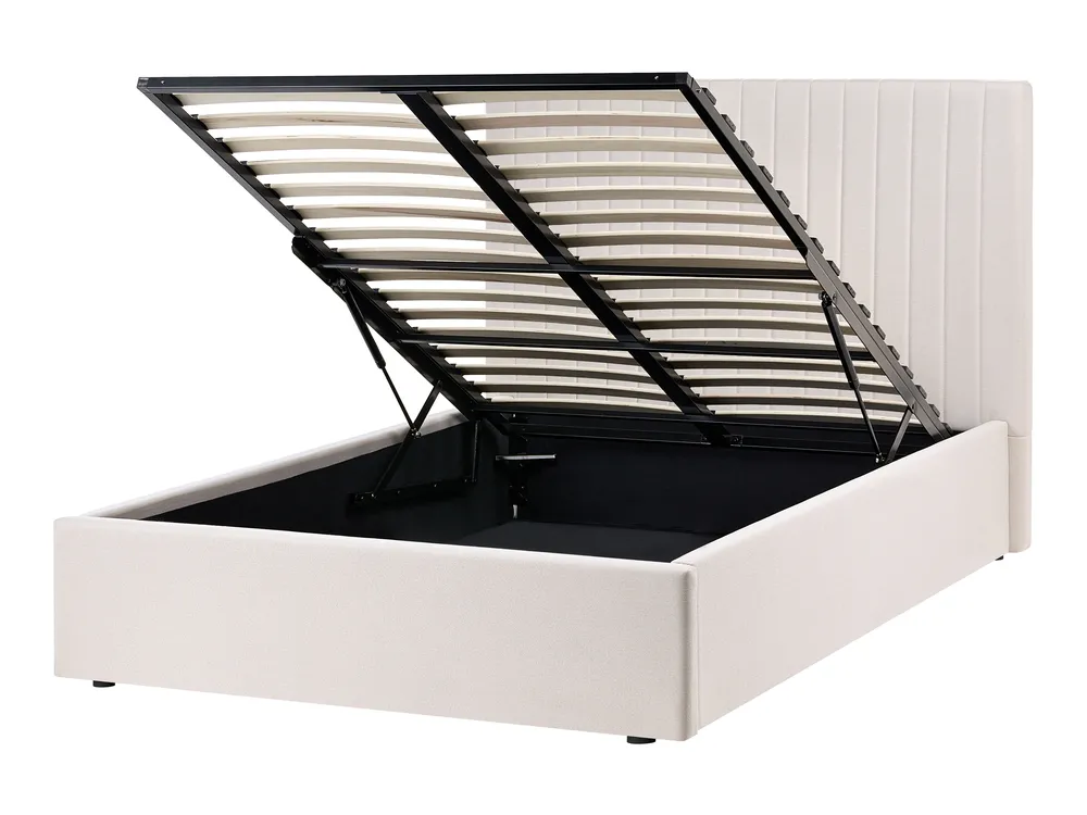 Polsterbett beige mit Stauraum verschiedene Größen VION
