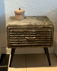 Nachttisch mit 1 Schublade FLAYAT Cord Grün_1062155