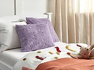 Dekokissen 2er Set LAVATERA 45 x 45 cm Violett Blumenmuster_1178803