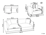 Sofa Set 5-Sitzer LUVOS Bouclé Cremeweiß_972134