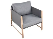 Lounge Set mit Tisch und Ottomane 5-Sitzer NOLA Metall Grau_998372