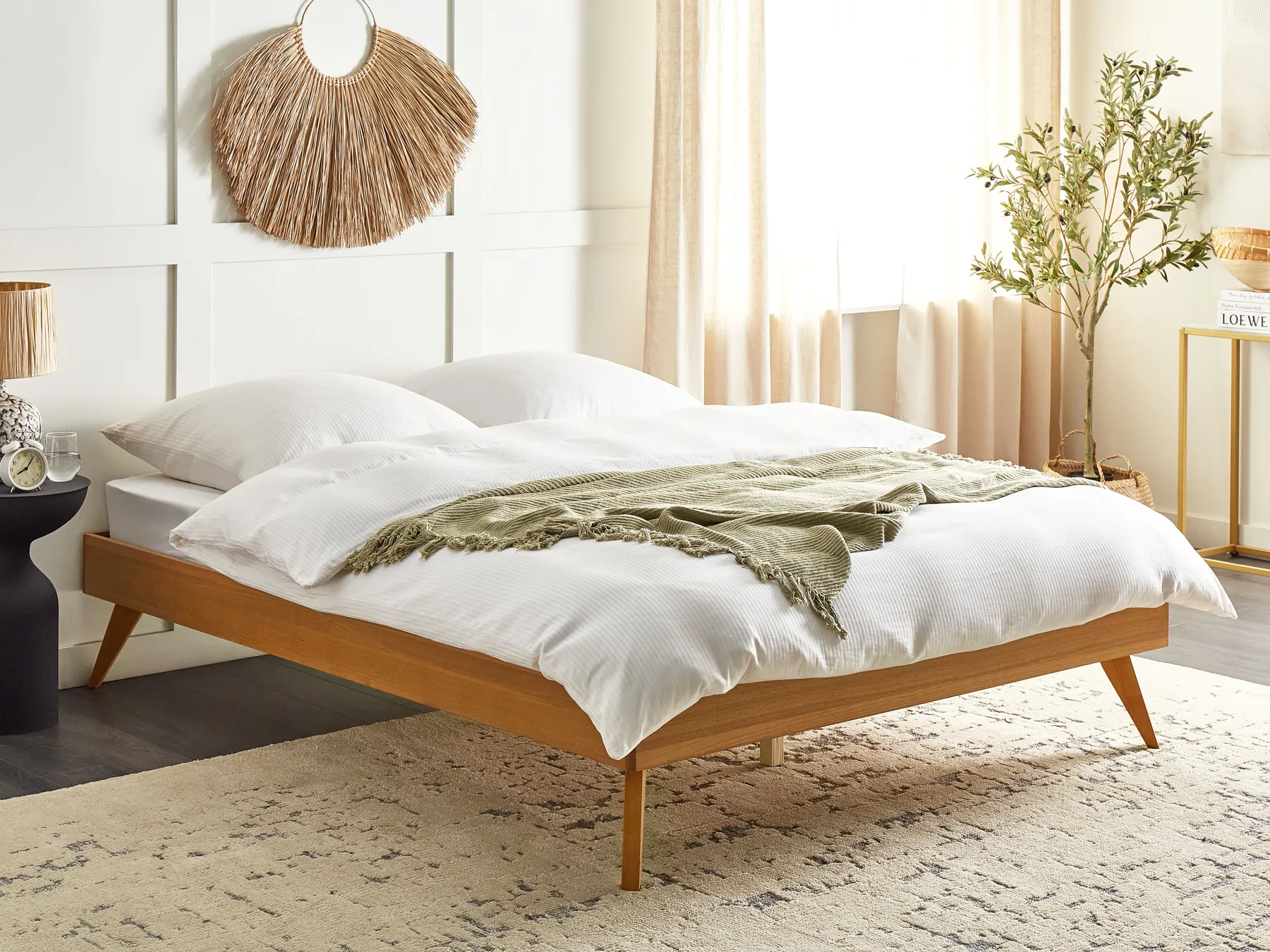 Bett ohne Kopfteil BERRIC 160 x 200 cm Naturfarbene Esche_912534