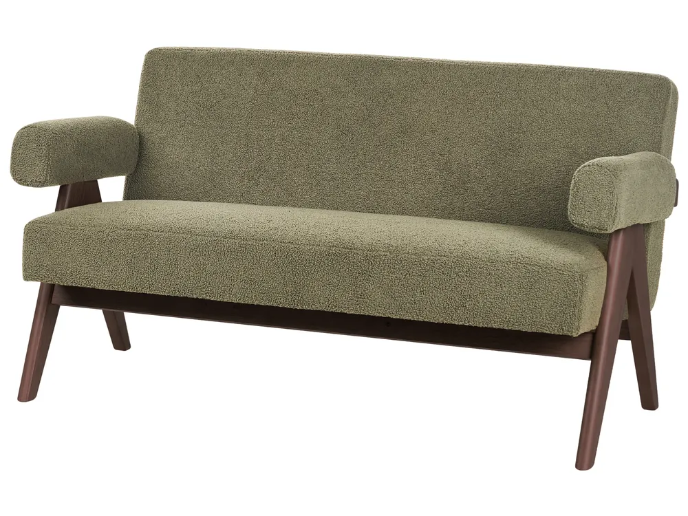 Sofa Set TAMRE Bouclé Grün / Dunkelbraun_985319