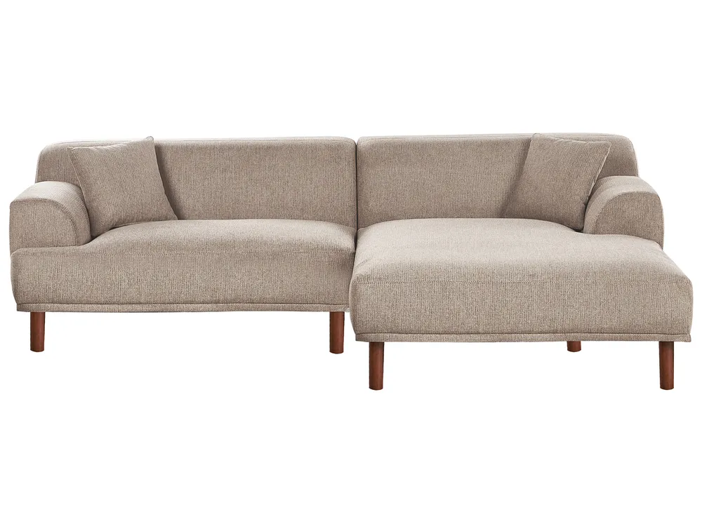 Ecksofa 3-Sitzer HOLT Stoff Taupe linksseitig