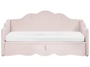 Ausziehbett Samtstoff LORETTE 90 x 200 cm Pastellrosa_1080963