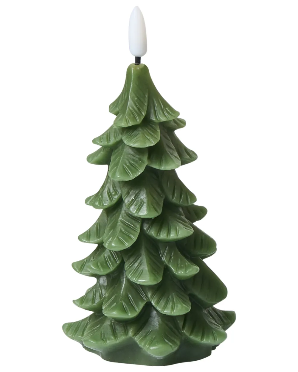 Set of 3 LED Candles VELOURA 16 cm Christmas Tree Green_1015941