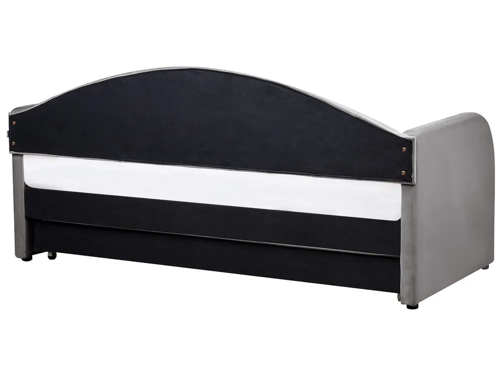 Ausziehbett Samtstoff EYBURIE 90 x 200 cm Grau_844418
