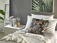 Set of 2 Decorative Cushions KUHI 45 x 45 cm Velvet Black Animal Pattern_1178184