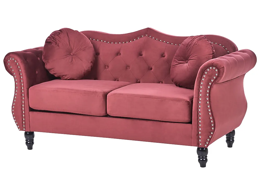 Sofa 2 Seater SKIEN II Velvet Dark Red_1171134