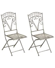 Gartenstuhl 2er Set NURRA klappbar Metall Grau_1002684