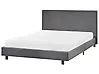 Bett mit Lattenrost Stoff ALBI 140 x 200 cm Grau