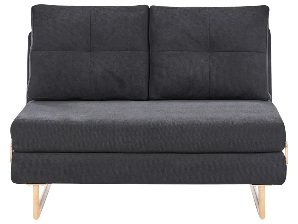 Schlafsofa 2-Sitzer JERSLEV Stoff Schwarz