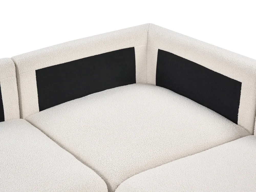 Modul Ecksofa 5-Sitzer KIVVIK Bouclé Cremeweiß rechtsseitig_1045650