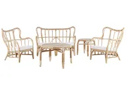 Lounge Set mit Tisch 4-Sitzer BRINDISI Rattan Naturfarben_796574