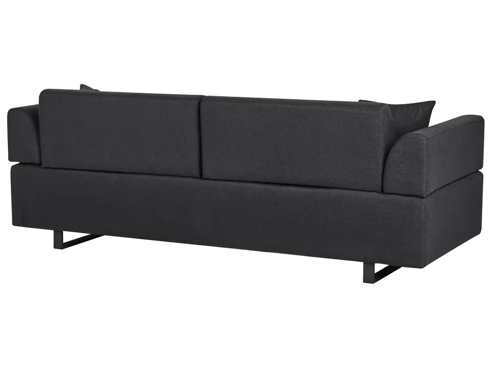 Sofa 3 Seater SOKNA with Tables Fabric Black_952871