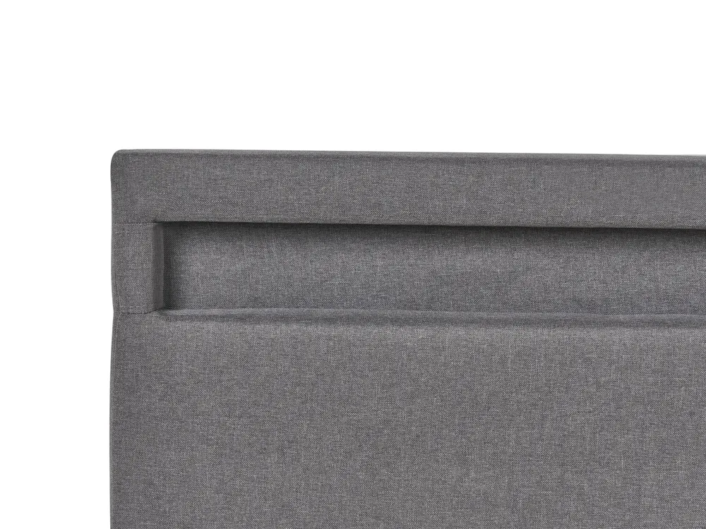 Bett mit Stauraum und LED-Beleuchtung ARMELLE Stoff Dunkelgrau 160 x 200 cm_992856