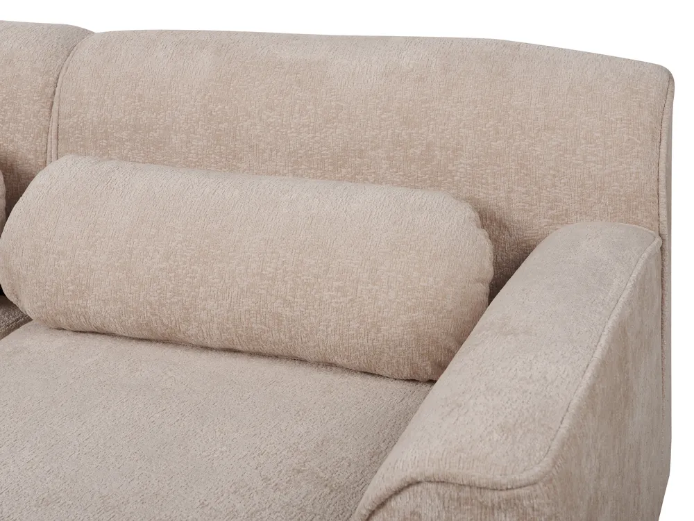 Corner Sofa 3 Seater SIMOS Chenille Beige Left Hand_927931
