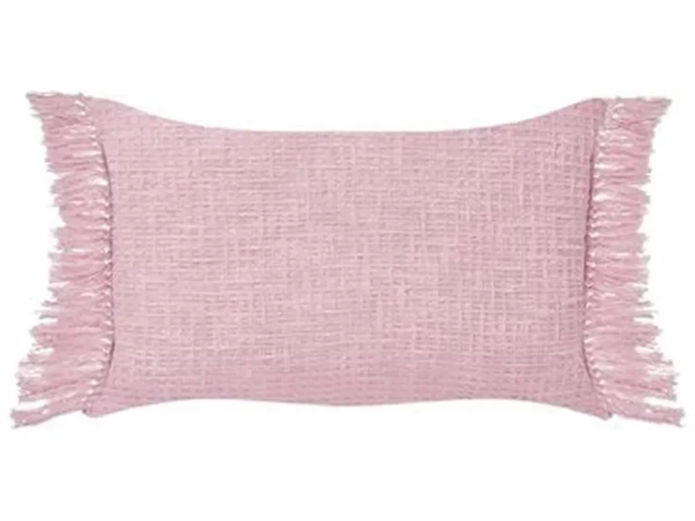 Dekokissen 2er Set TANSY 40 x 60 cm Baumwolle Rosa Ohne Muster_1183923