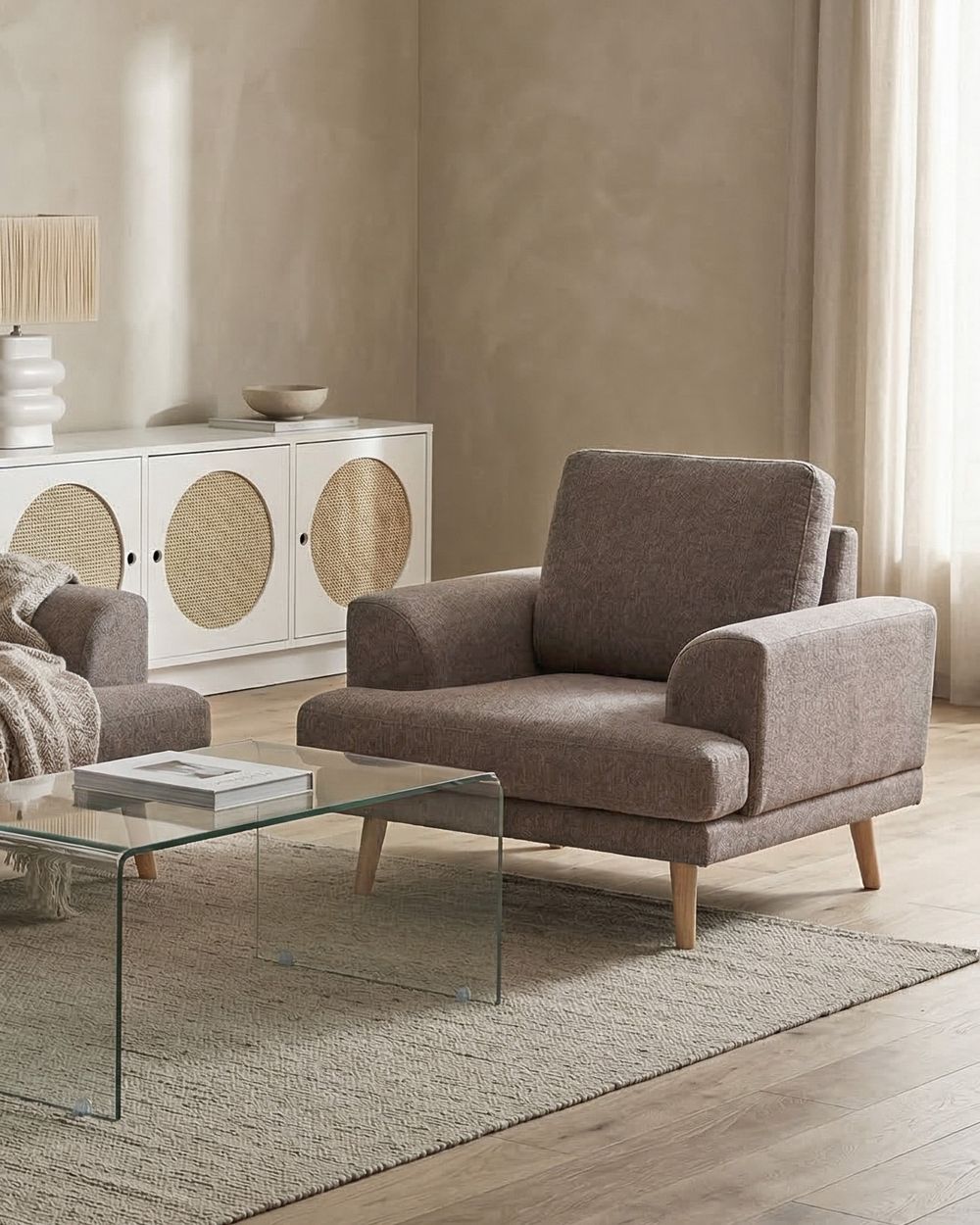 Sessel KILDAL Stoff Braun