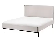 Bett mit Lattenrost Stoff CORIO 140 x 200 cm Cremeweiß_1183144