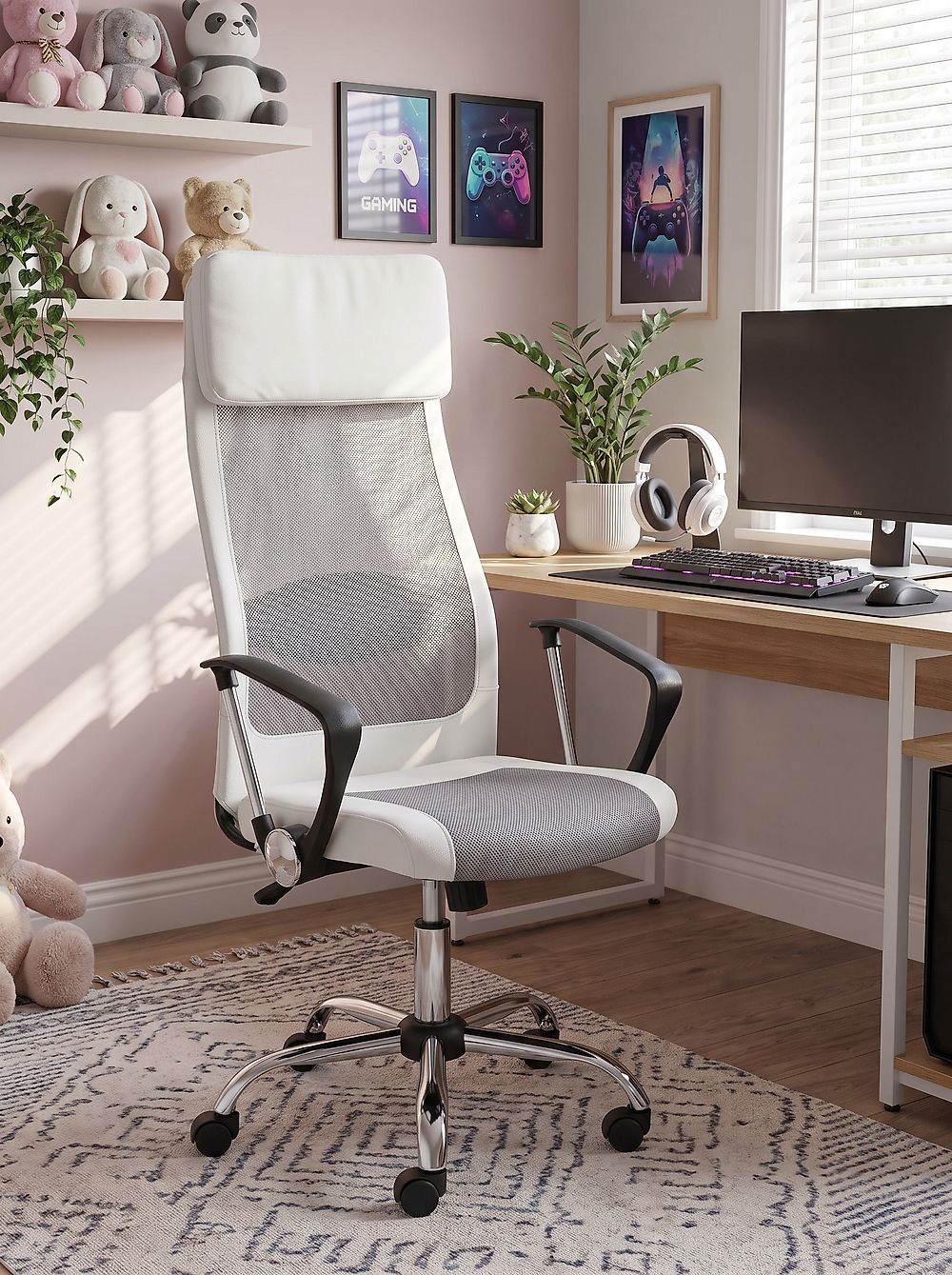 Office Chair PIONEER Faux Leather White