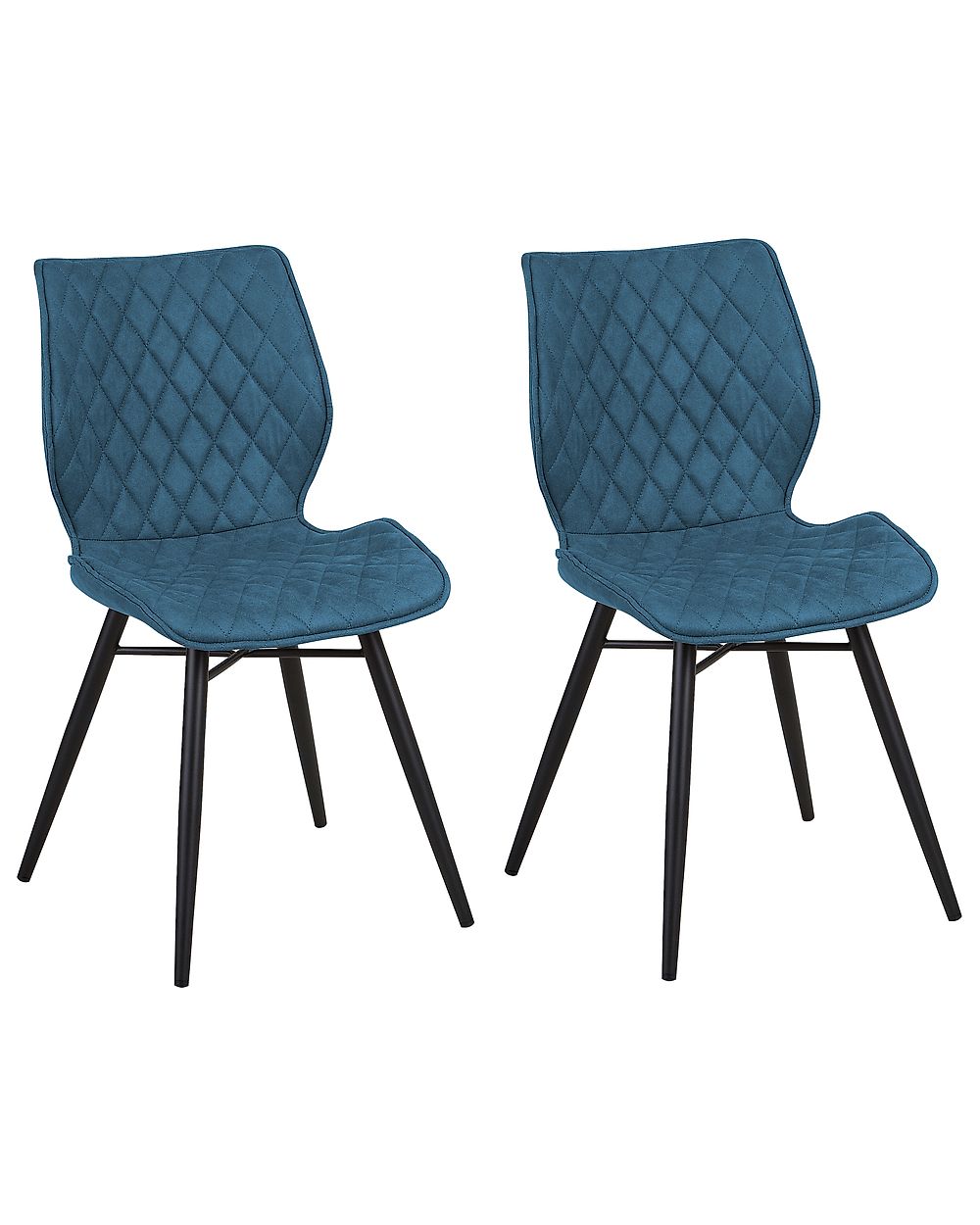 Set of 2 Dining Chairs LISLE Fabric Teal