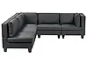 Modul Ecksofa 5-Sitzer UNSTAD Kunstleder Schwarz rechtsseitig