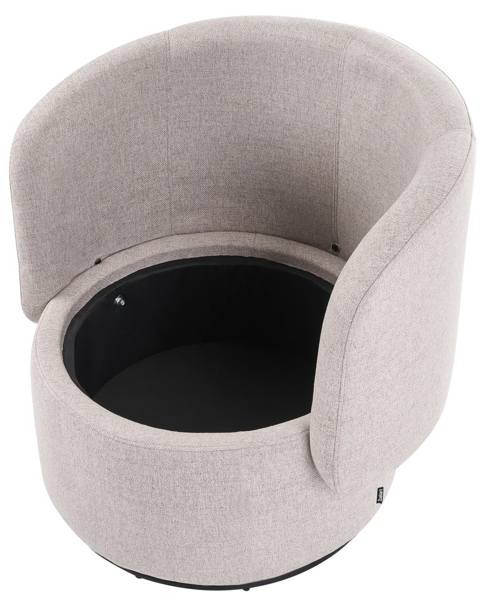 Swivel Armchair HORSENS with Storage Fabric Beige_1063310