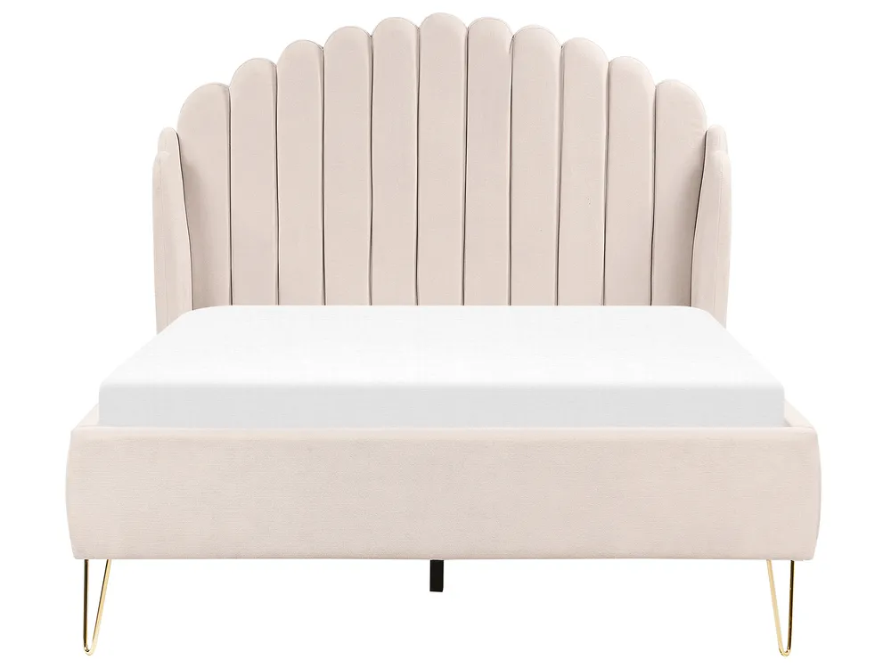 Bett mit Lattenrost Stoff AMBILLOU 140 x 200 cm Hellbeige_873196