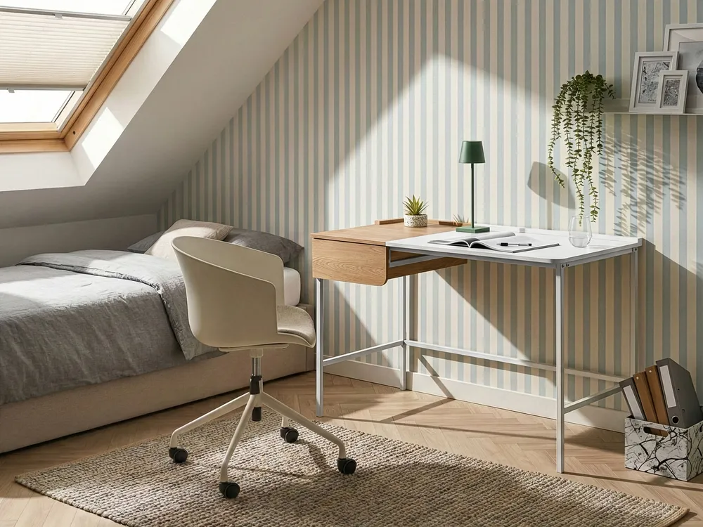 Schreibtisch OCATE 120 cm 60 cm Weiß_1073876