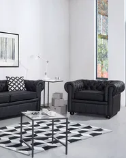 Sessel CHESTERFIELD Echtleder Schwarz_538184