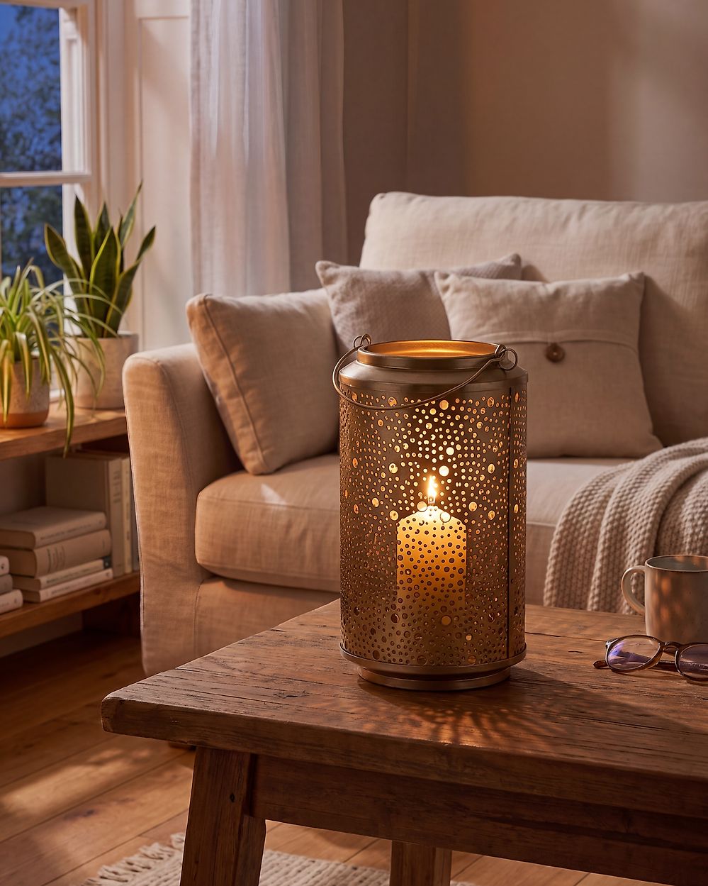 Lantern CORFU 25 cm Metal Gold