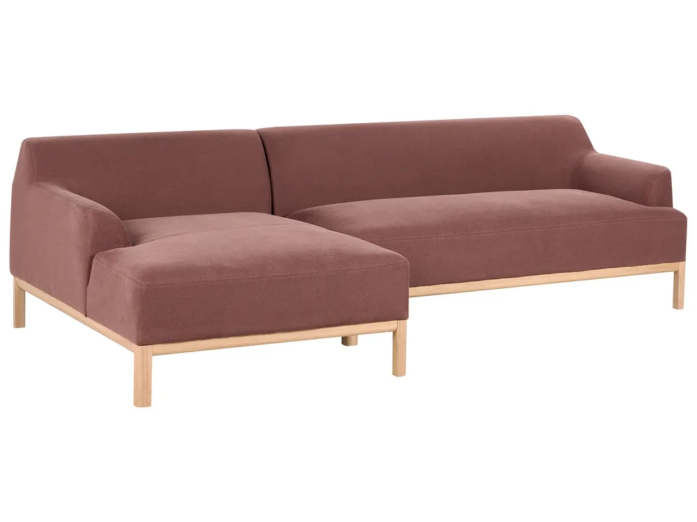 Corner Sofa 3 Seater SOSJO Fabric Burgundy Right Hand_941192