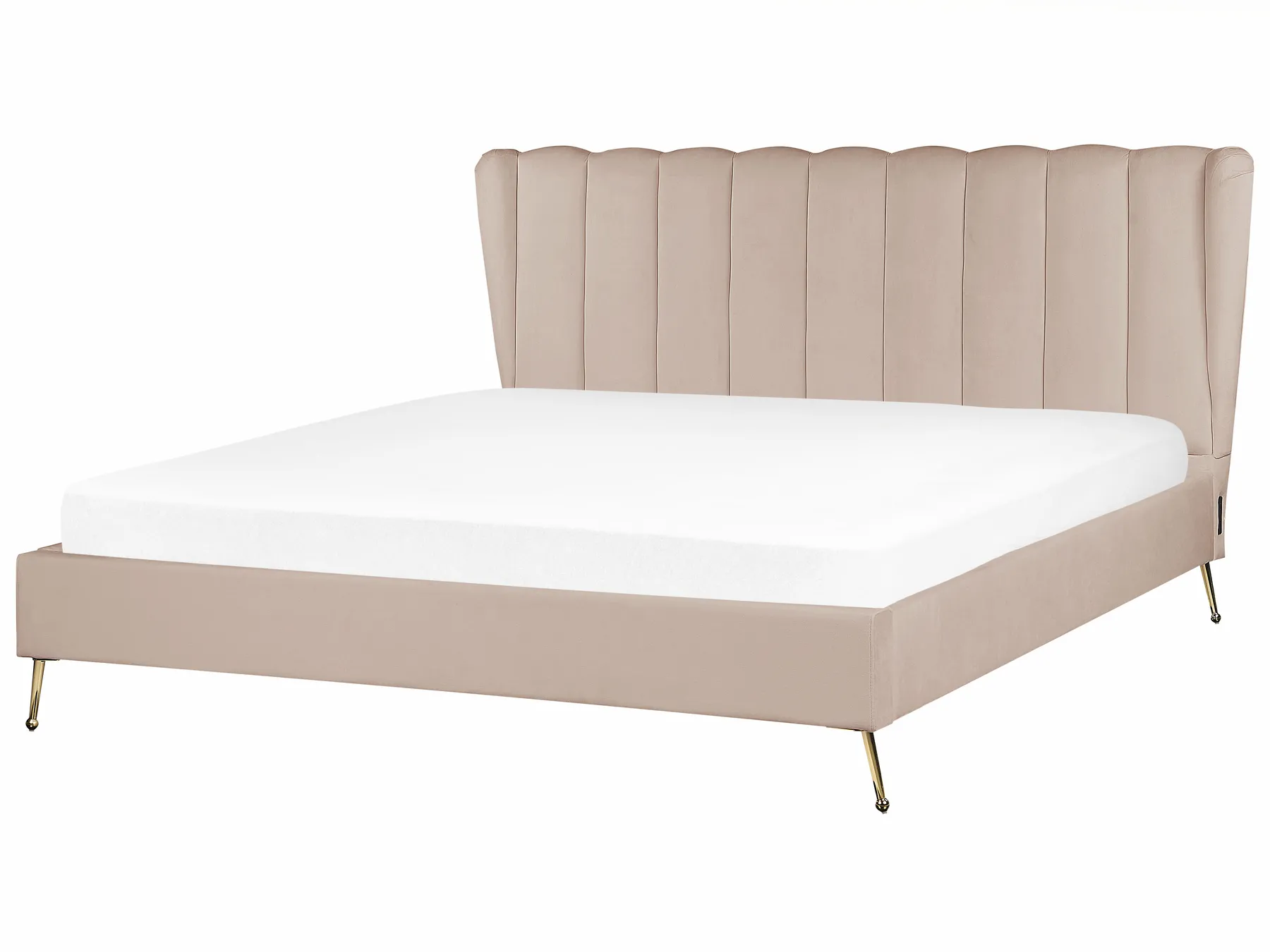 Bed Velvet MIRIBEL 180 x 200 cm (EU Super King) Taupe_870588