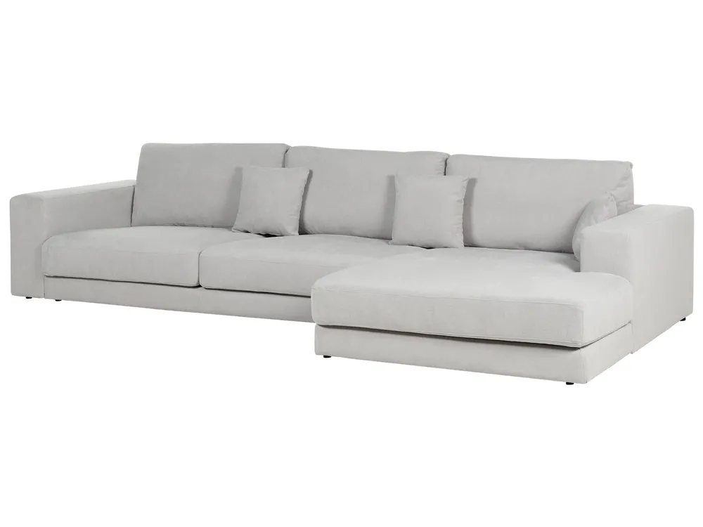 Corner Sofa 5 Seater LOFOTEN Fabric Light Grey Left Hand_900523