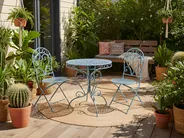Outdoor Bistrotisch ALBINIA 70 cm 70 cm Metall Blau_1016097