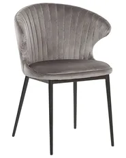 Set of 2 Dining Chairs AUGUSTA Velvet Grey_767666
