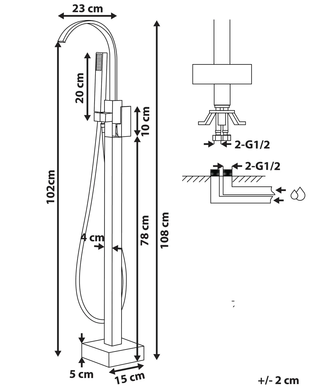Freestanding Bathtub Faucet RIBBON Black_786950