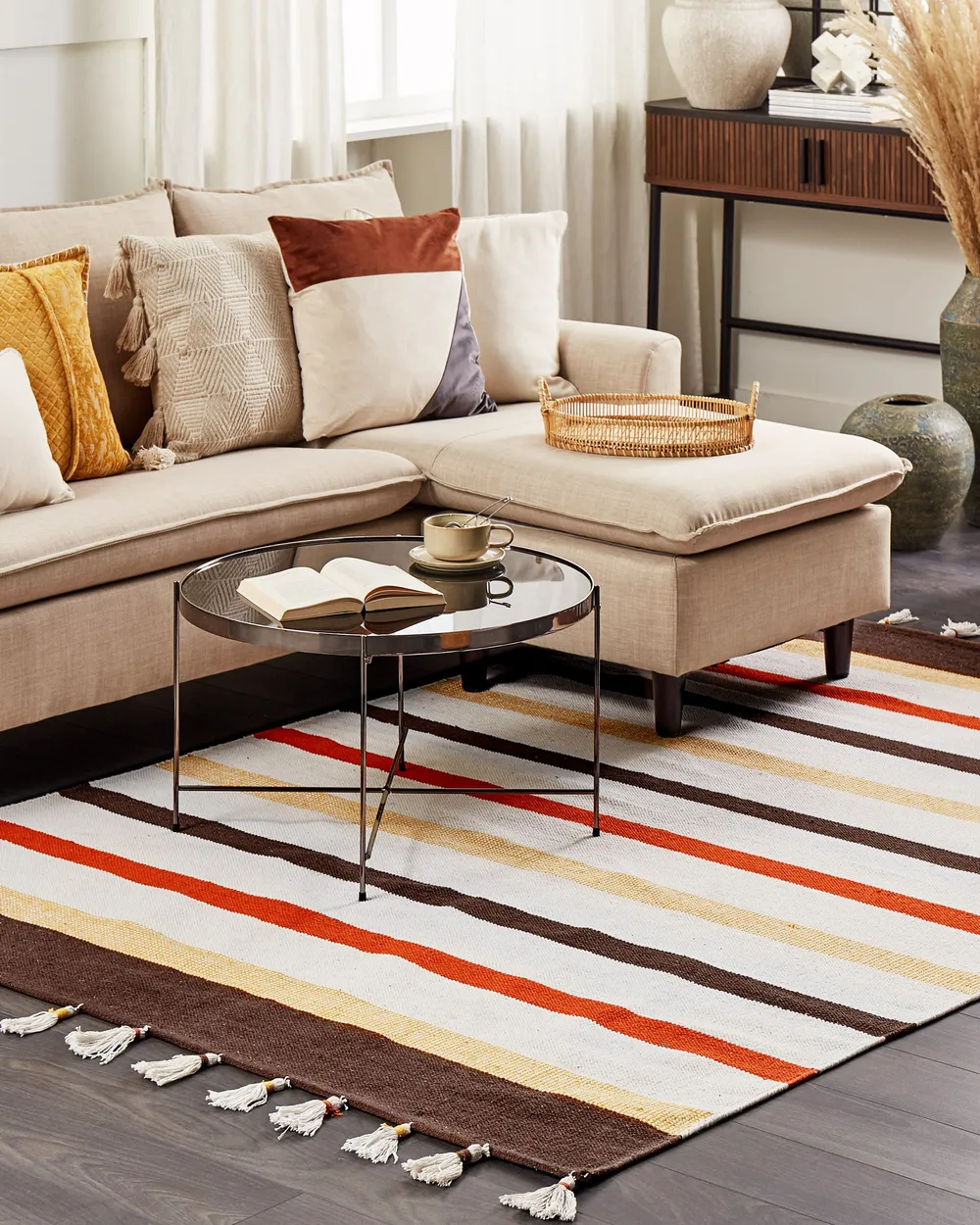 Rug HISARLI Brown 140 x 200 cm Cotton