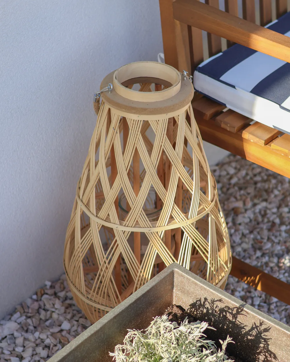 Laterne TONGA Bambus 56 cm Naturfarben - Beliani.de
