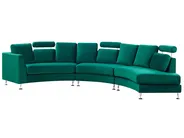 Curved Sofa 7 Seater ROTUNDE Velvet Dark Green_793584