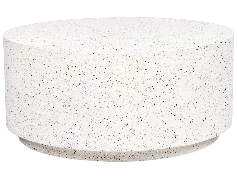 Table basse TREZZO 90 cm 90 cm Effet terrasse Blanc cassé
