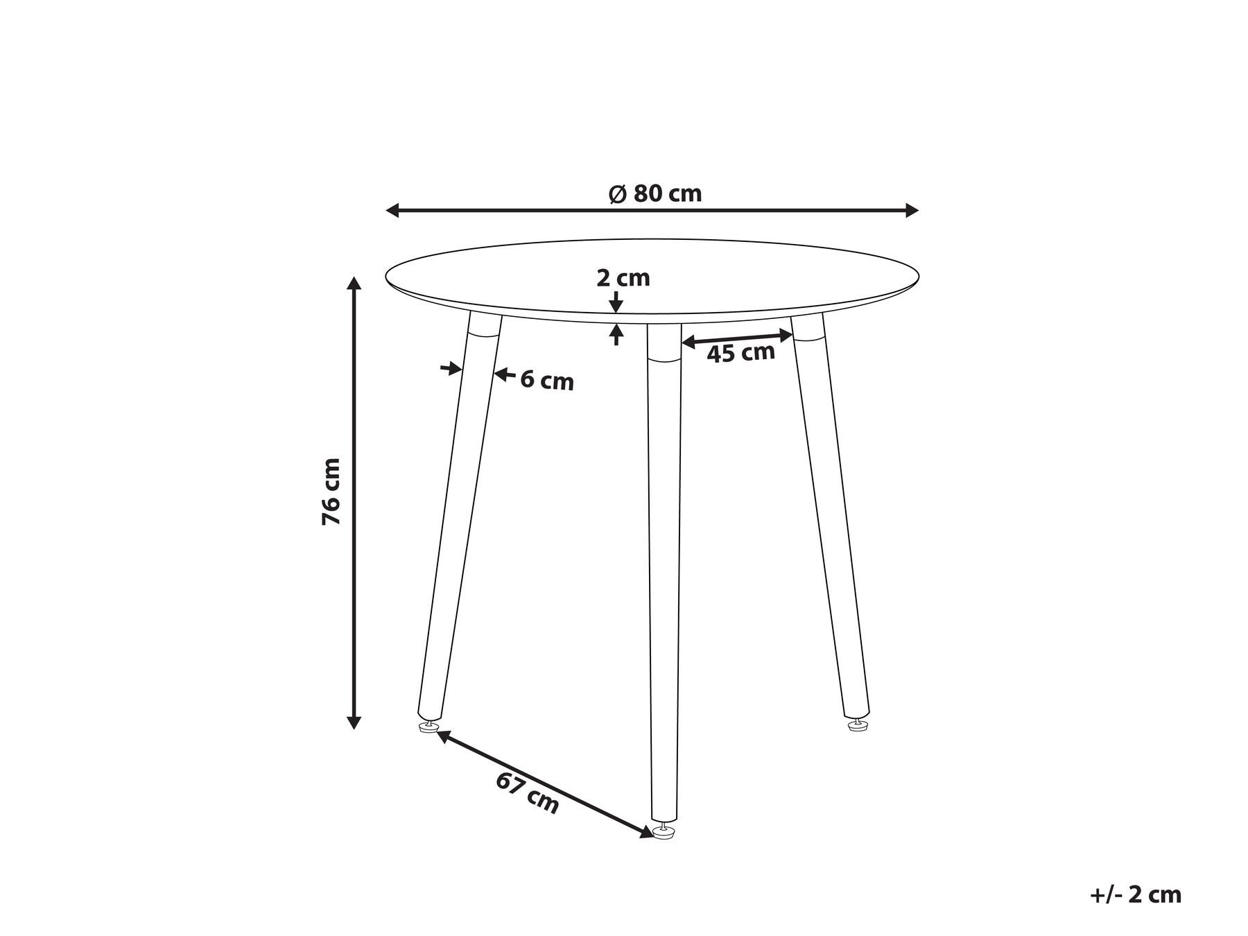 Dining Table BOMA White 80 cm 80 cm_821722