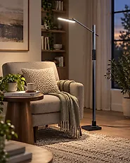 LED Stehlampe AQUARIUS mit Dimmer Metall Dunkelgrau_1178686