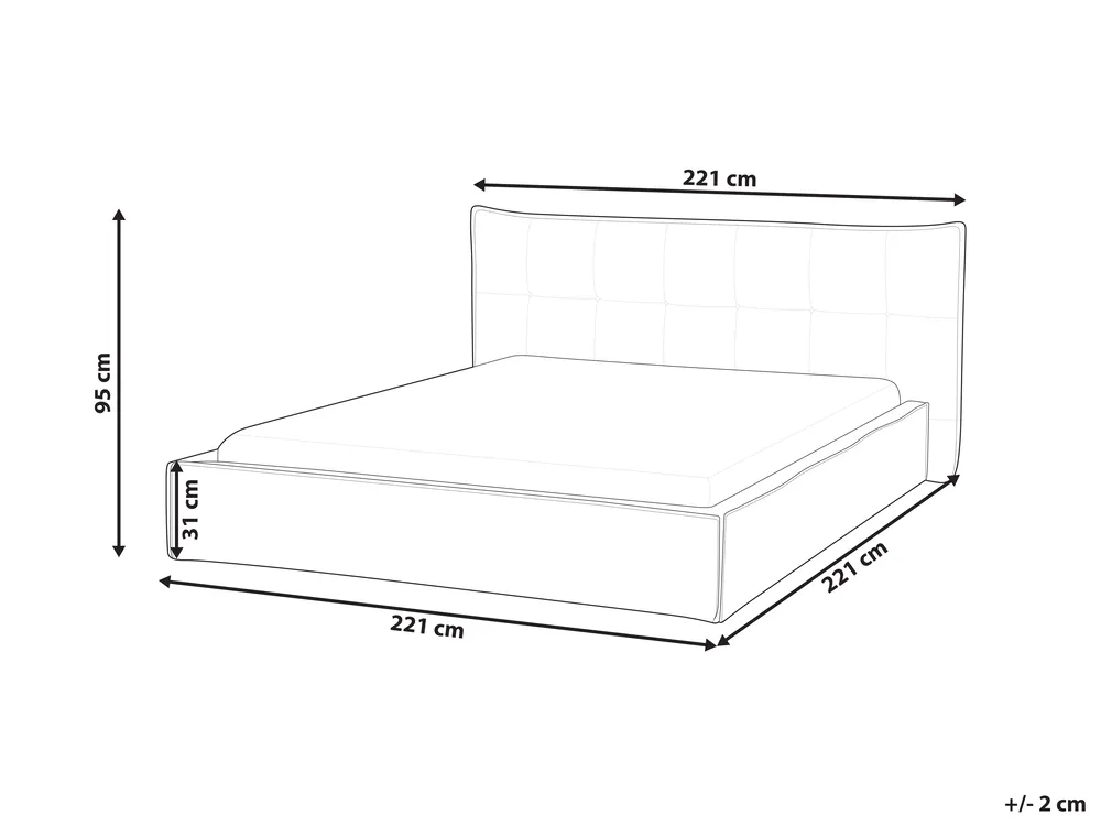 Wasserbett Kunstleinen LESTRE 180 x 200 cm Cremeweiß_962707