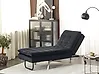 Chaiselongue LOIRET Samtstoff Schwarz